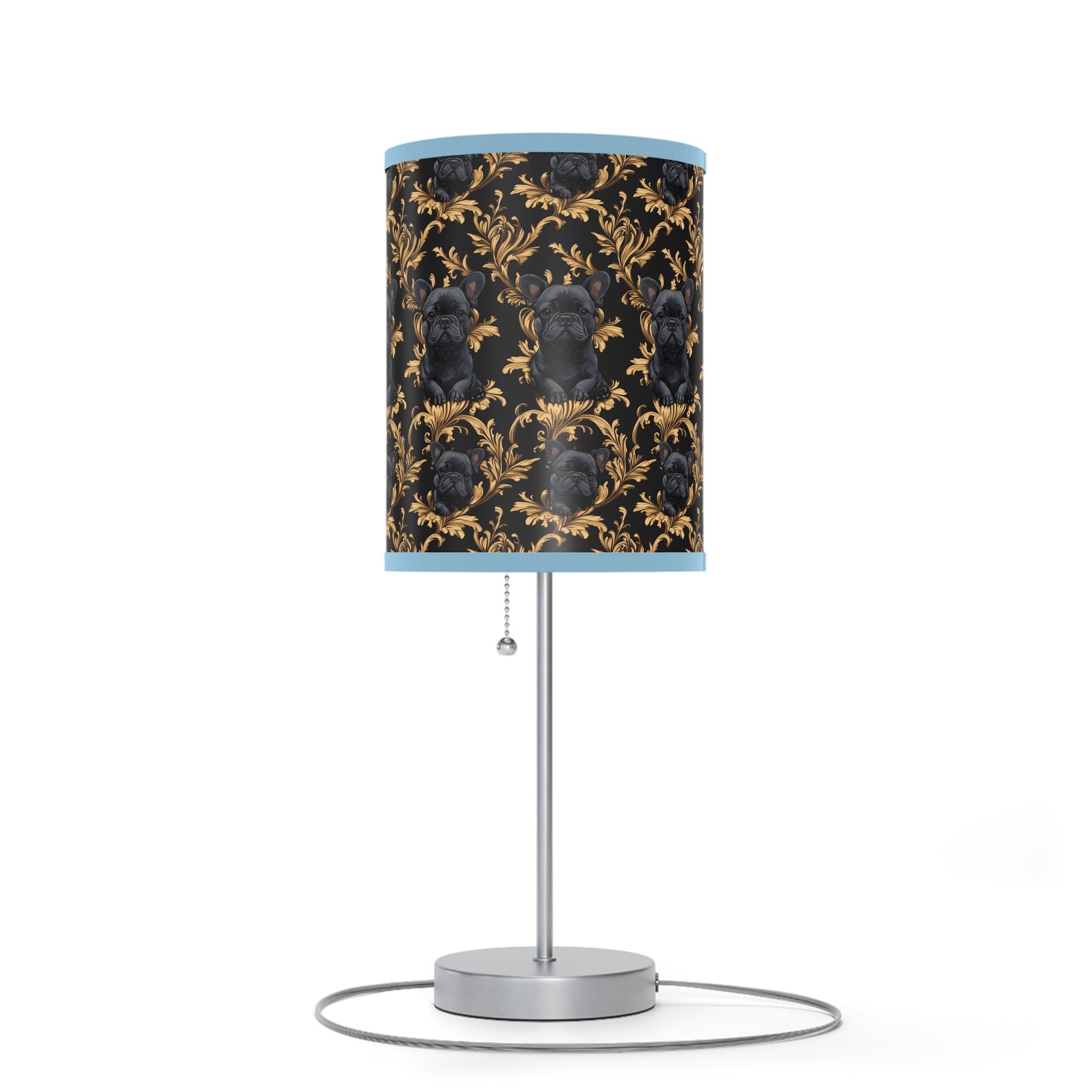 Regal Frenchie Noir Elegance Lamp on a Stand