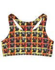 Whimsical Warhol Labrador Seamless Sports Bra