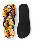 Golden Woof Abstract Glamour Flip Flops