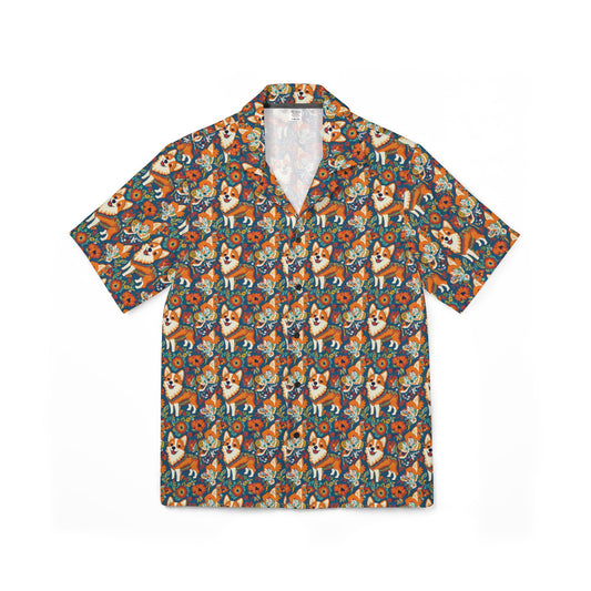 Corgi Carnival Couture Men's Hawaiian Camp Shirt