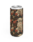 Blossoming Labradors Bouquet Slim Can Cooler