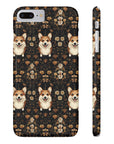 Nighttime Corgi Glow Stride Slim Phone Cases