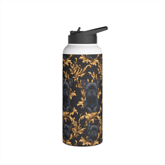 Regal Frenchie Noir Elegance Stainless Steel Water Bottle