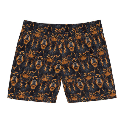 Modern Rottweiler Royalty Men's Mid-Length Swim Shorts