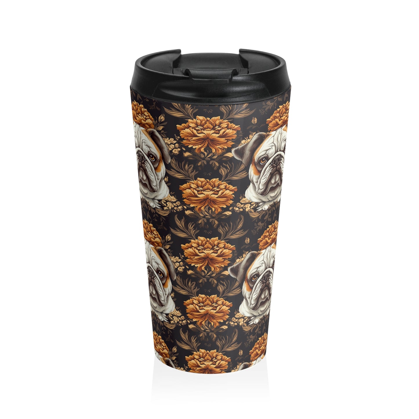 Bloomingly Bulldogistic Bouquet Stainless Steel Travel Mug