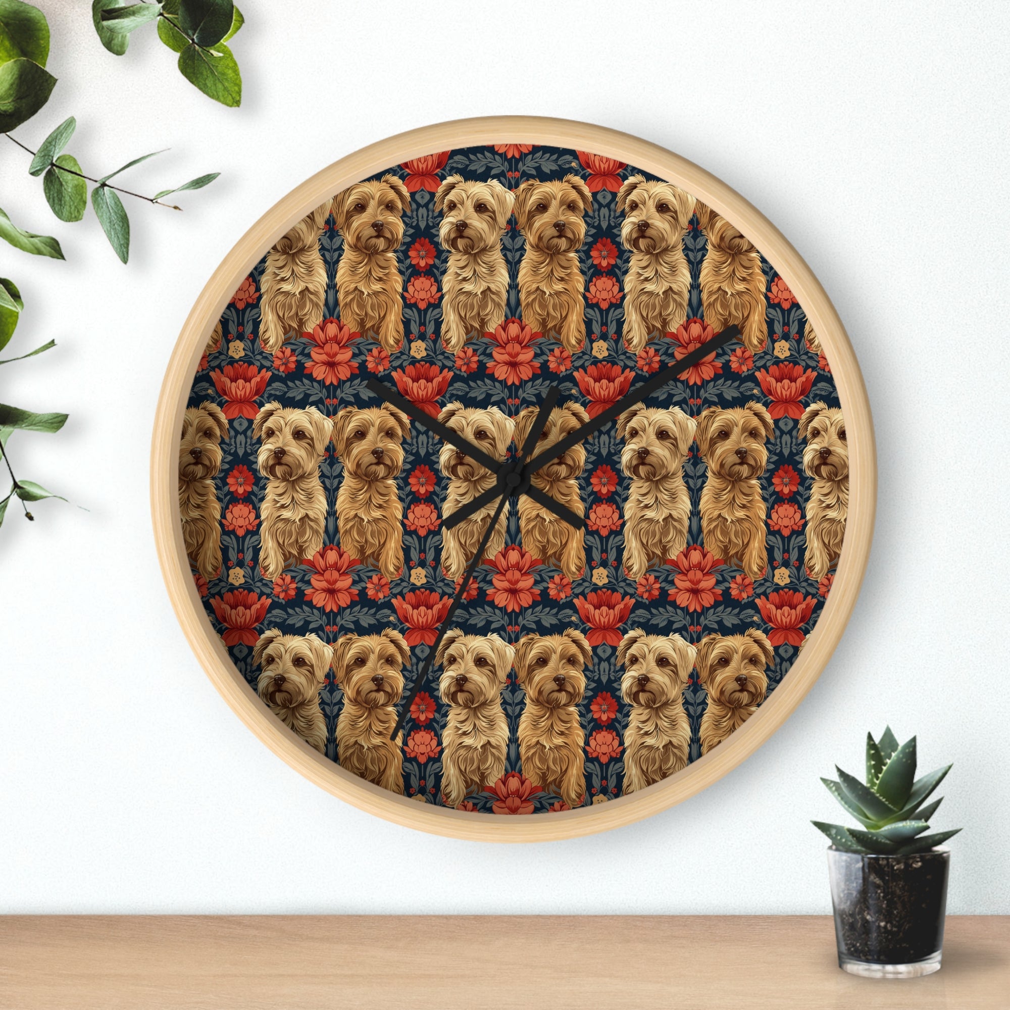 Yorkie Charm Twins Wall Clock