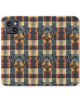 Pawsome Rottweiler Royalty Plaid Flip Cases