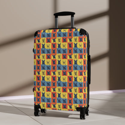 Frenchie Pop Art Pawfection Grid Suitcase