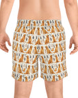 Golden Glamour Paws - Luxe Licks for Regal Retrievers Men's Mid-Length Swim Shorts