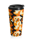 Golden Woof Abstract Glamour Stainless Steel Travel Mug