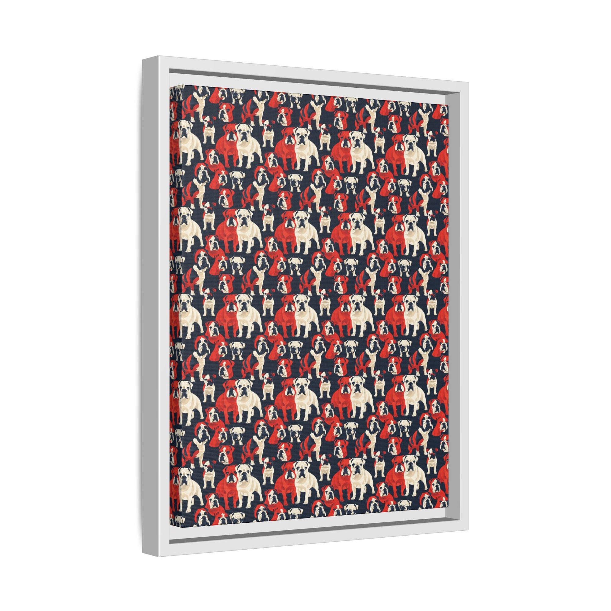 Bulldoggy Bliss Chomper Matte Canvas, Framed