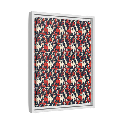 Bulldoggy Bliss Chomper Matte Canvas, Framed