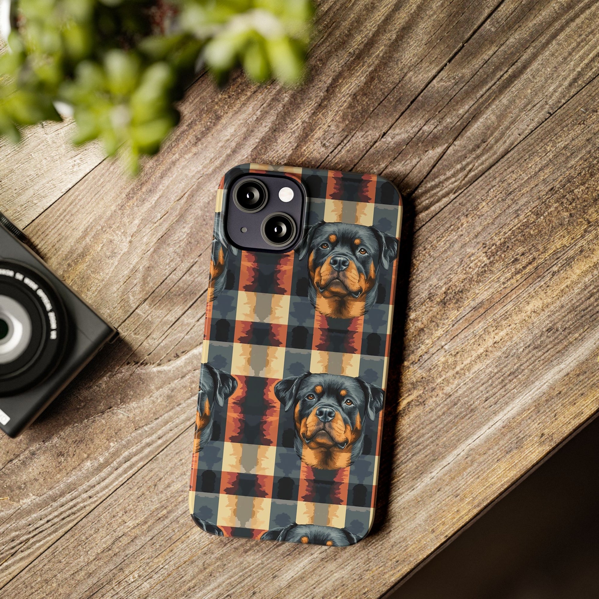 Pawsome Rottweiler Royalty Plaid Slim Phone Cases