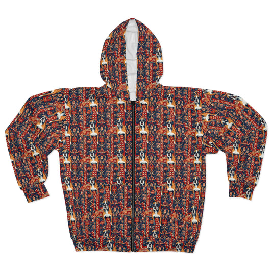 Boxer Blossom Tapestry Delight Unisex Zip Hoodie