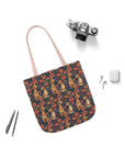 Floral Pawsome Dachsund Delight Canvas Tote Bag