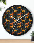 Dapper Dachshund Noir Glow Wall Clock