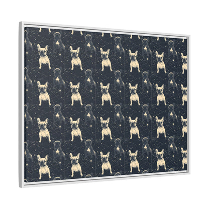 Frenchie Celestial Soar Matte Canvas, Framed