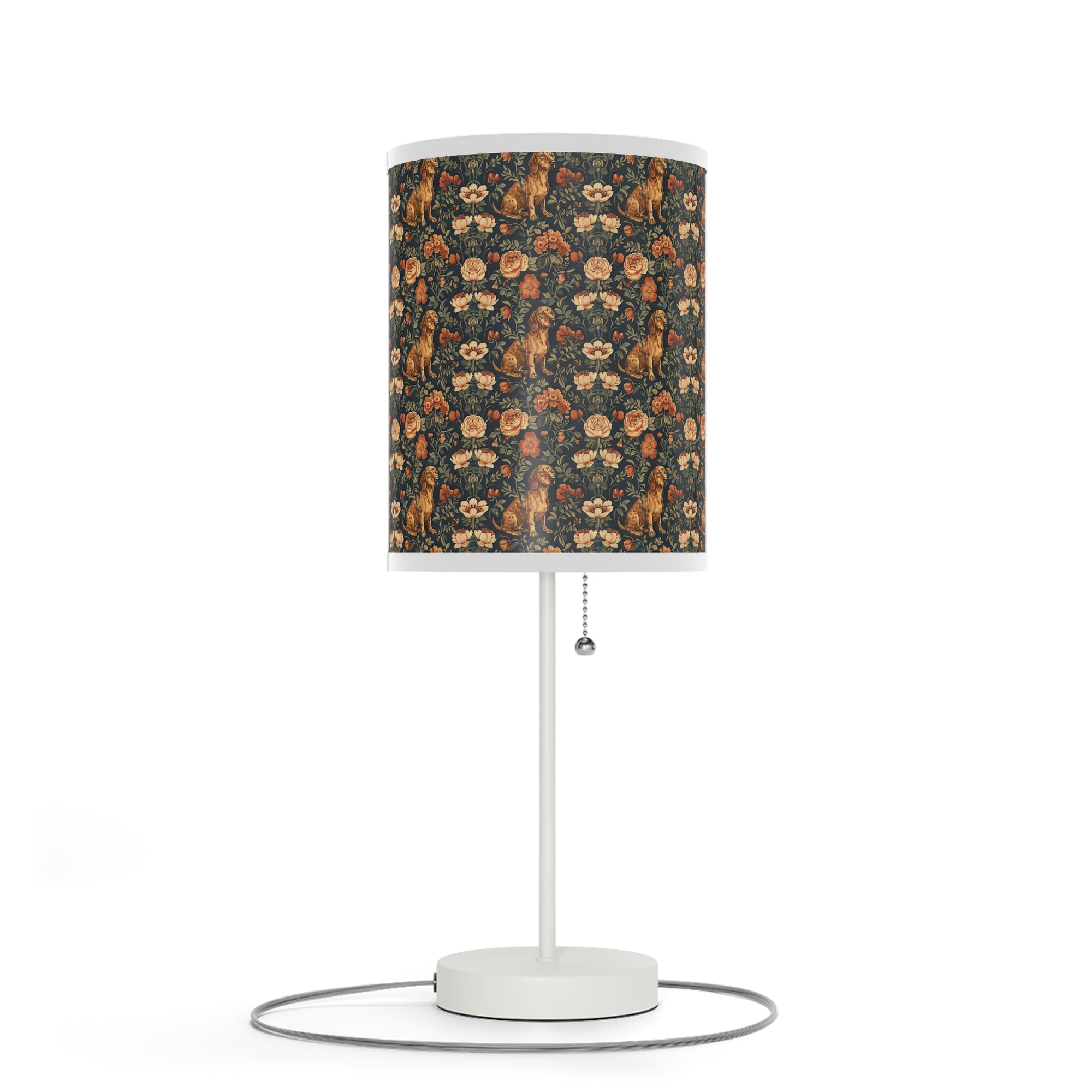 Dazzling Dachsund Blossoms &amp; Foliage Lamp on a Stand