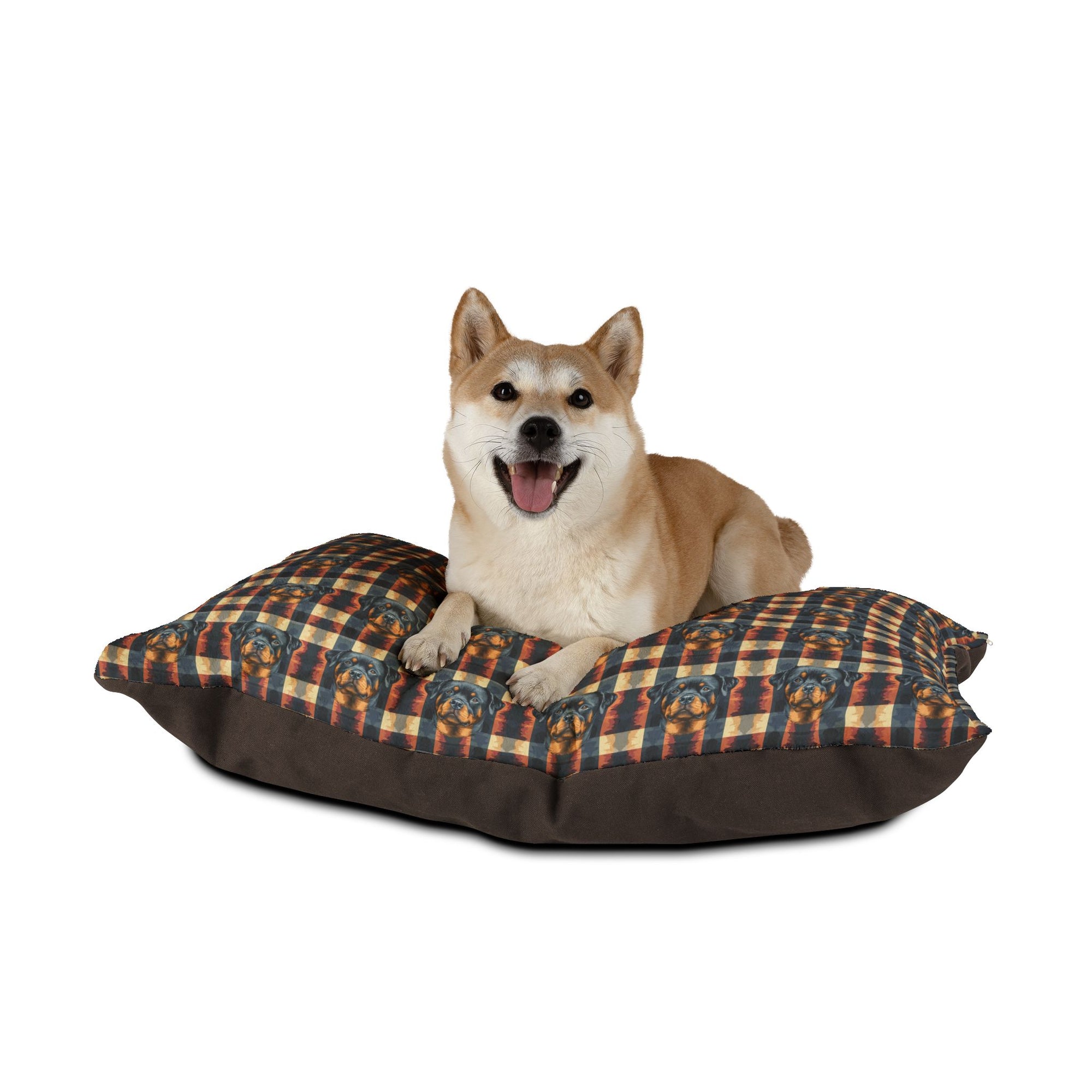 Pawsome Rottweiler Royalty Plaid Pet Bed