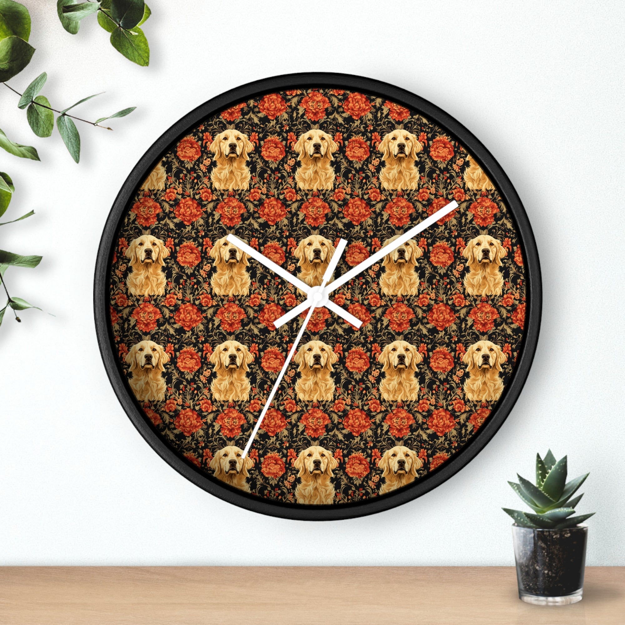 Golden Pawsatronic Tapestry Wall Clock