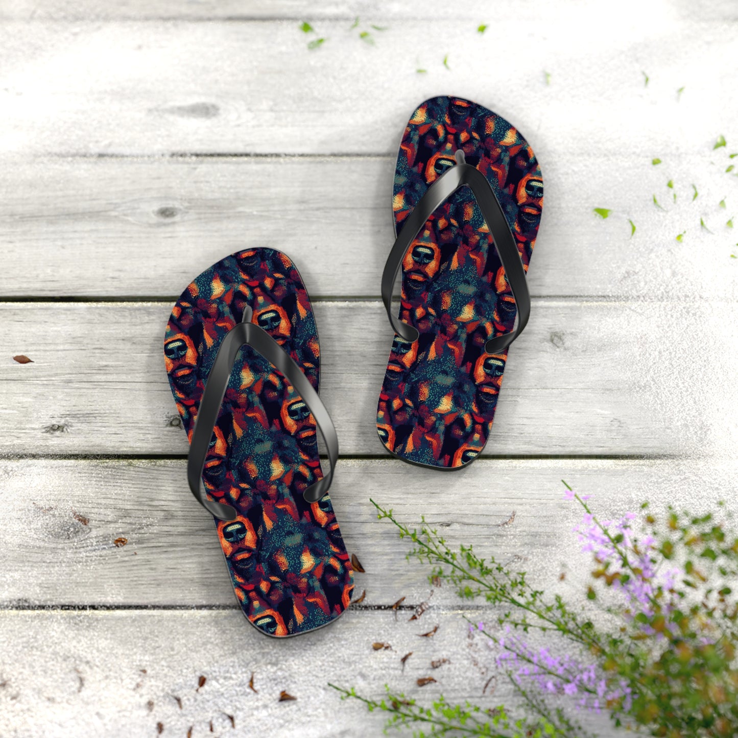 Rustic Rottie Charm Flip Flops