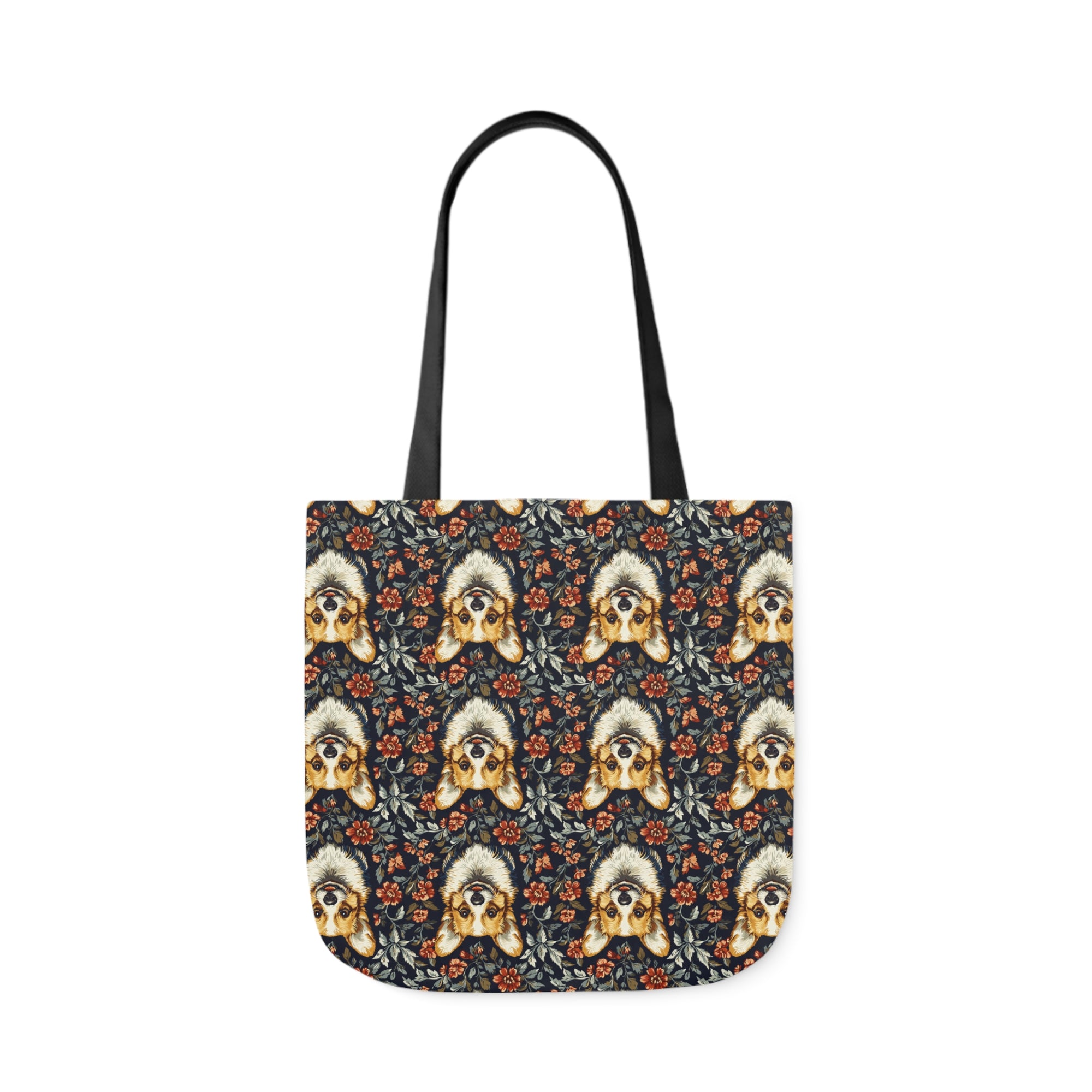 Floofy Corgi Blossom Blast Canvas Tote Bag