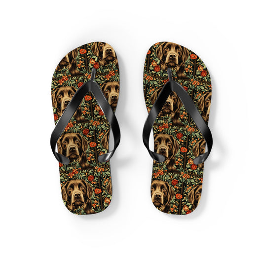 Labrador Lush Pooch Tapestry Flip Flops