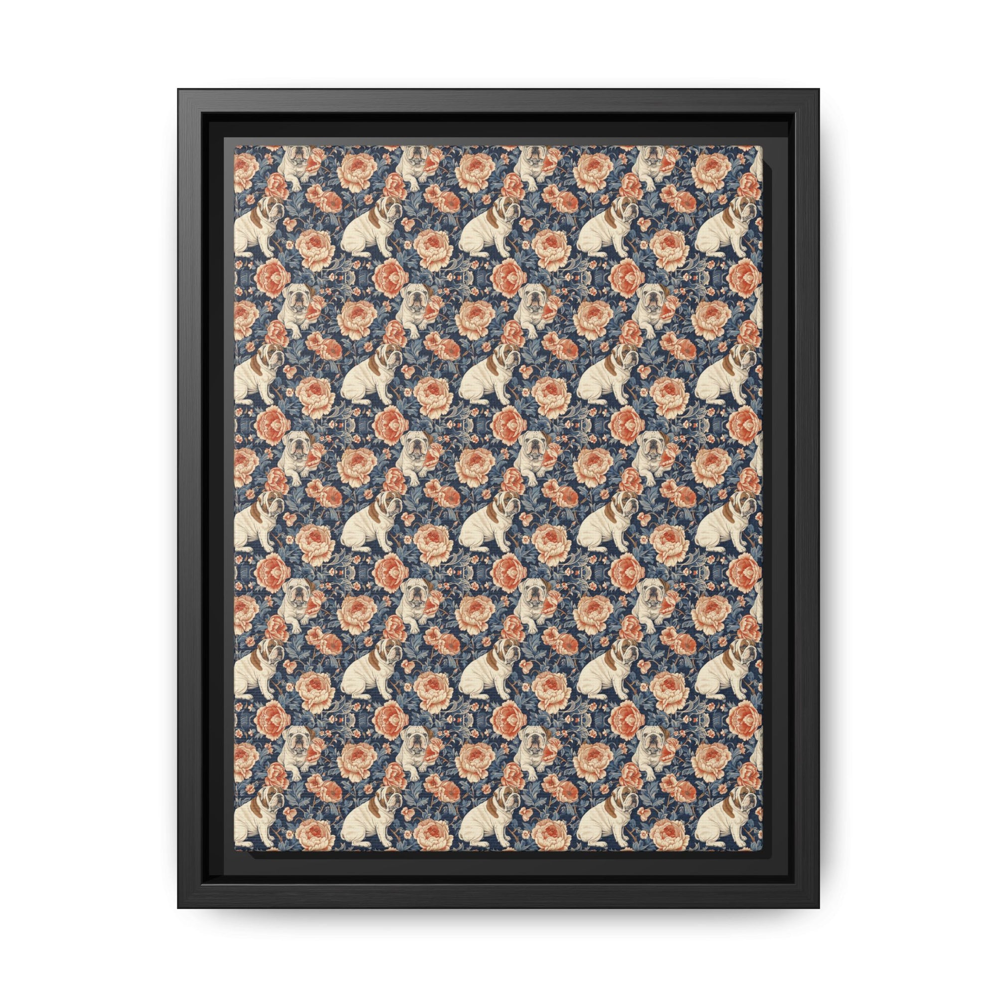 Blooming Bulldog Beauty Matte Canvas, Framed