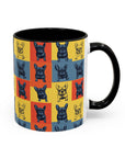 Frenchie Pop Art Pawfection Grid Accent Coffee Mug