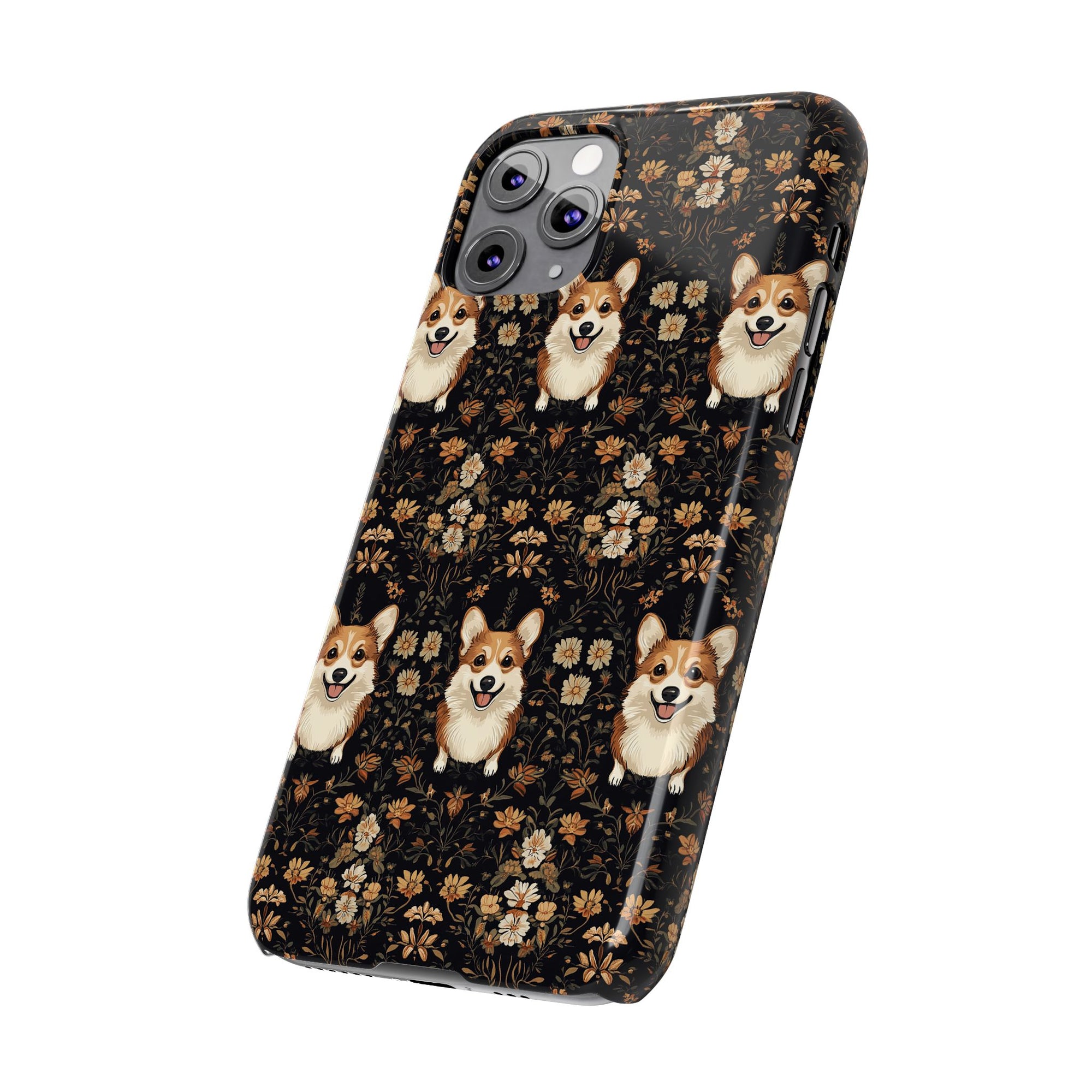 Nighttime Corgi Glow Stride Slim Phone Cases