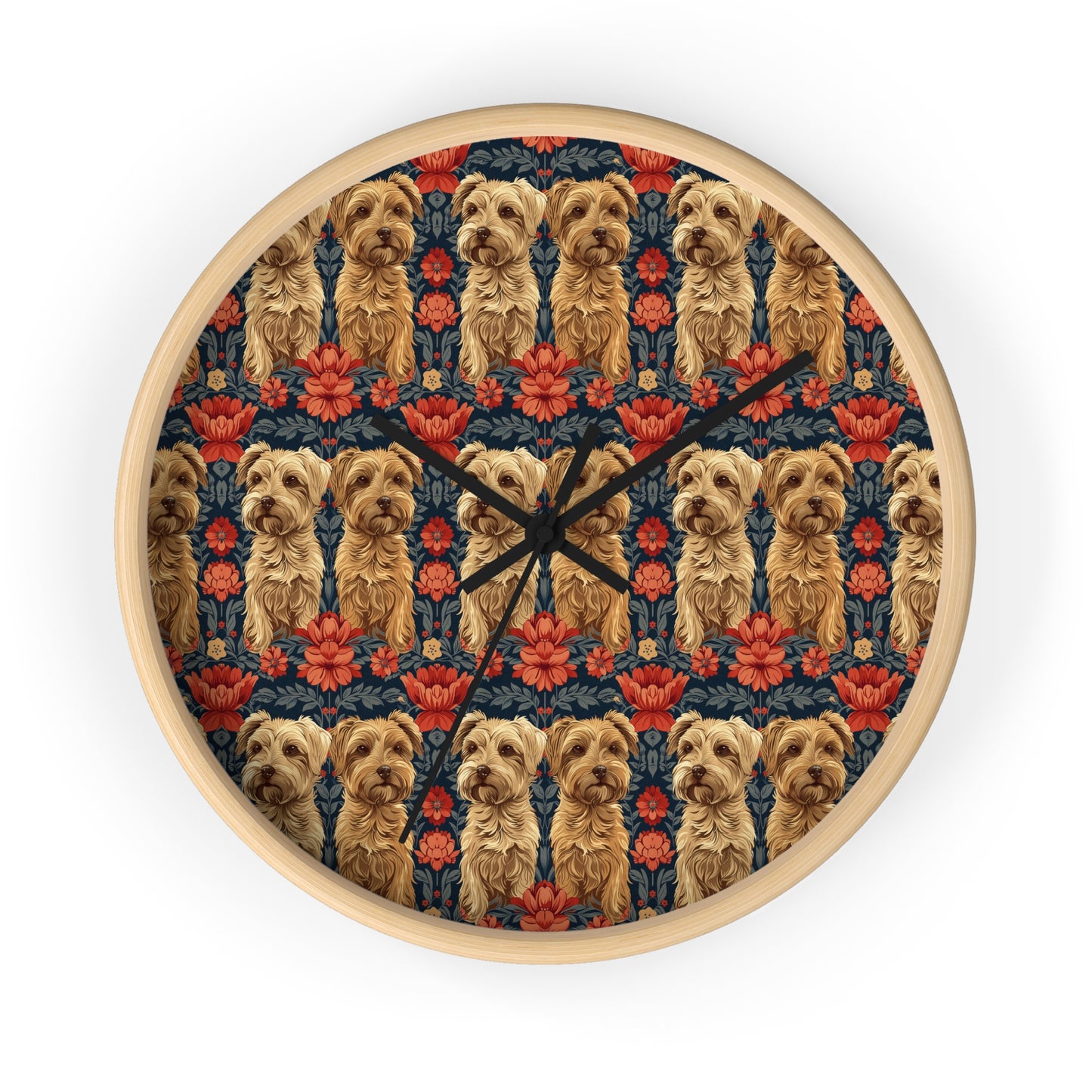 Yorkie Charm Twins Wall Clock