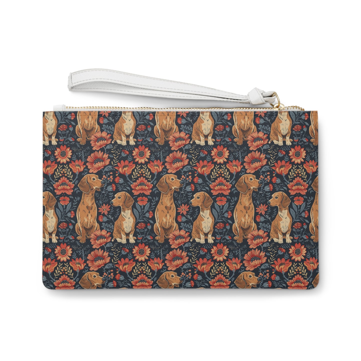 Floral Pawsome Dachsund Delight Clutch Bag