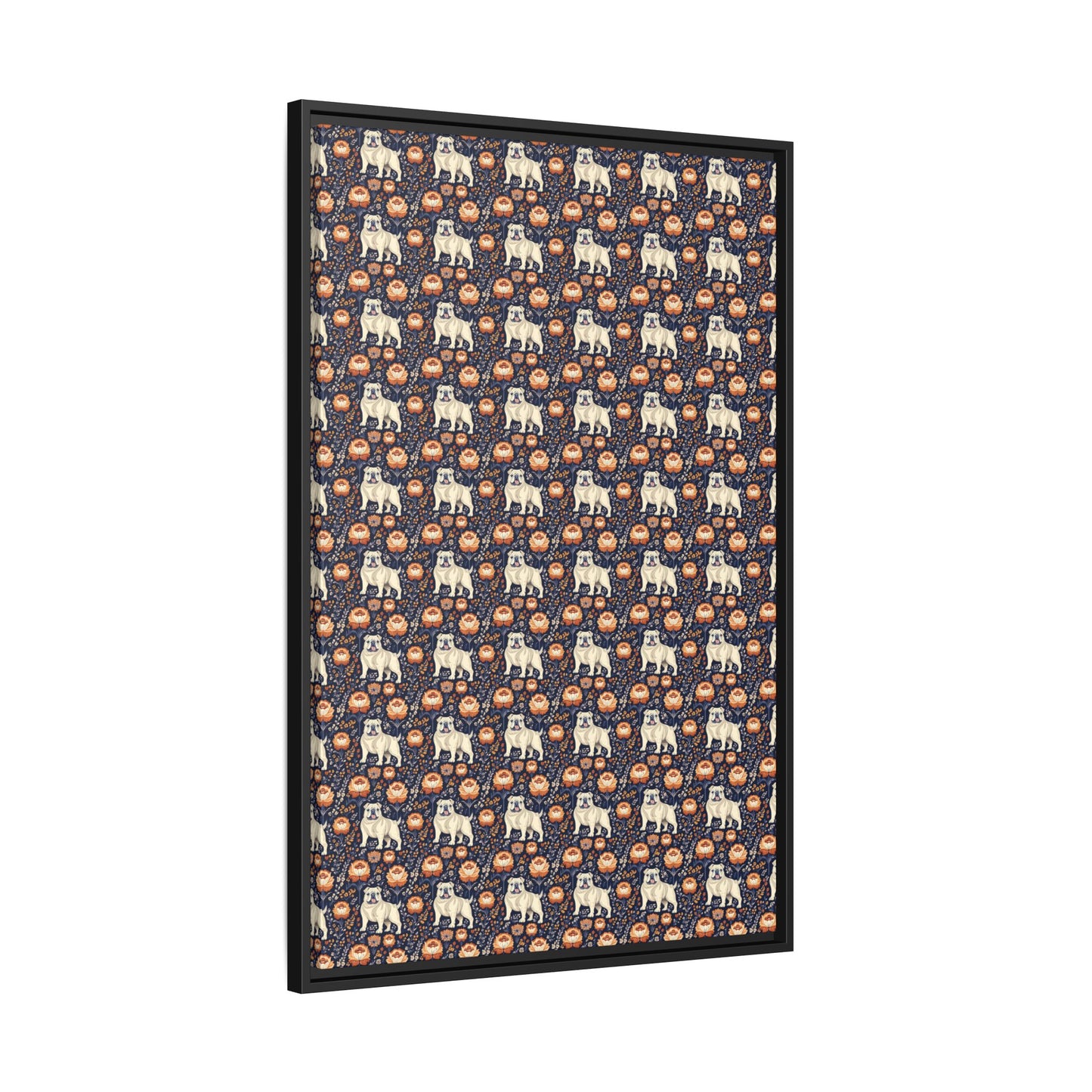 Bulldog Blossom Bonanza Matte Canvas, Framed