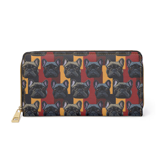 Chic Canine Checkmate - Frenchie Edition Zipper Wallet