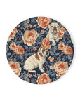 Blooming Bulldog Beauty Cork Back Coaster