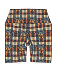 Pawsome Rottweiler Royalty Plaid High Waisted Yoga Shorts