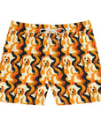 Golden Woof Abstract Glamour Men's Mid-Length Swim Shorts