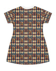 Pawsome Rottweiler Royalty Plaid T-Shirt Dress