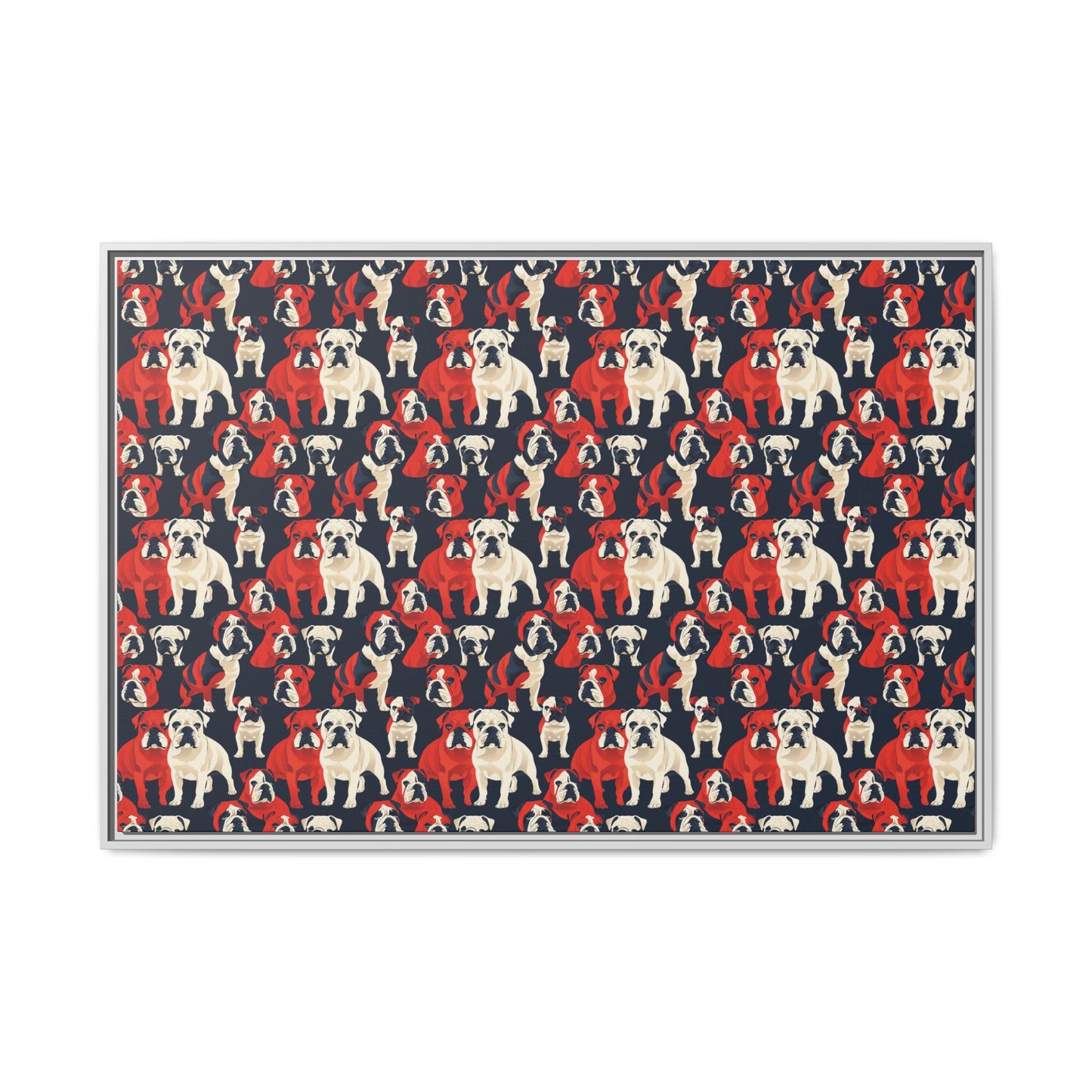 Bulldoggy Bliss Chomper Matte Canvas, Framed