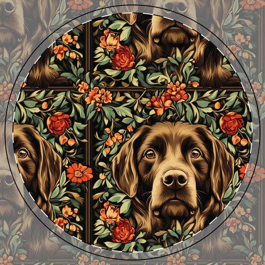 Labrador Lush Pooch Tapestry Ceramic Coaster