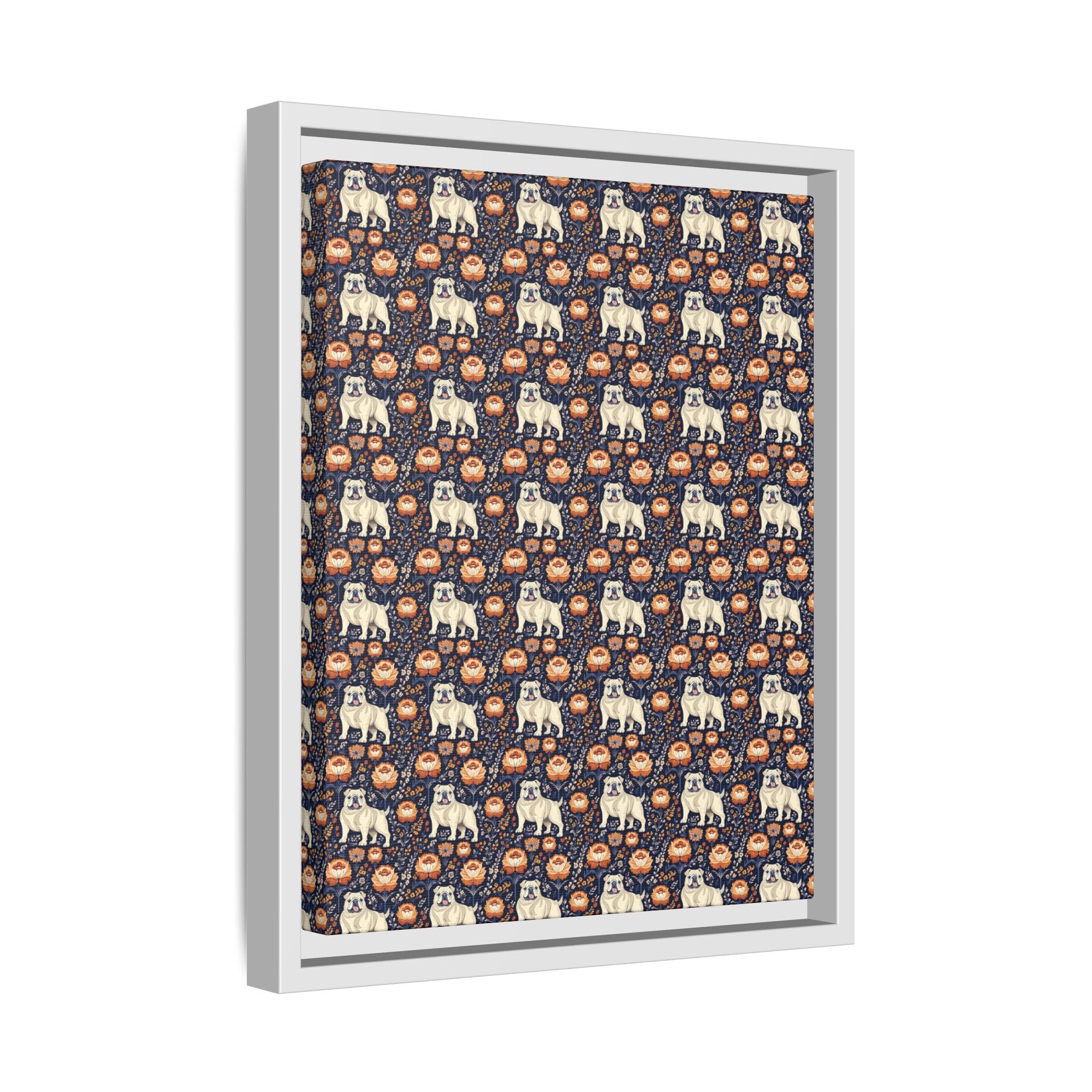 Bulldog Blossom Bonanza Matte Canvas, Framed