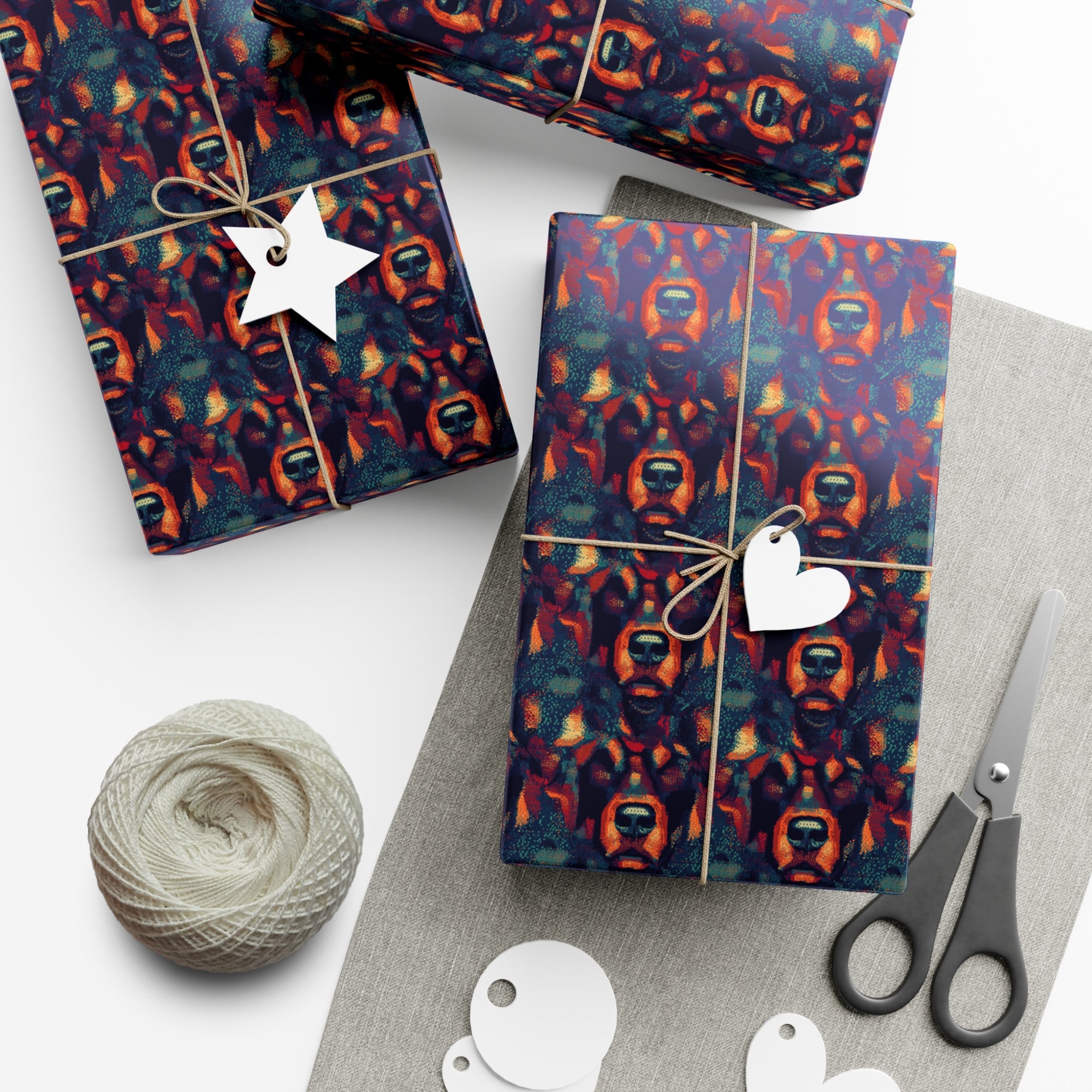 Rustic Rottie Charm Gift Wrap Papers