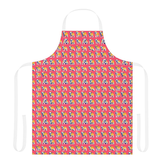 Bubblegum Glamour Bulldog Bouquet Apron