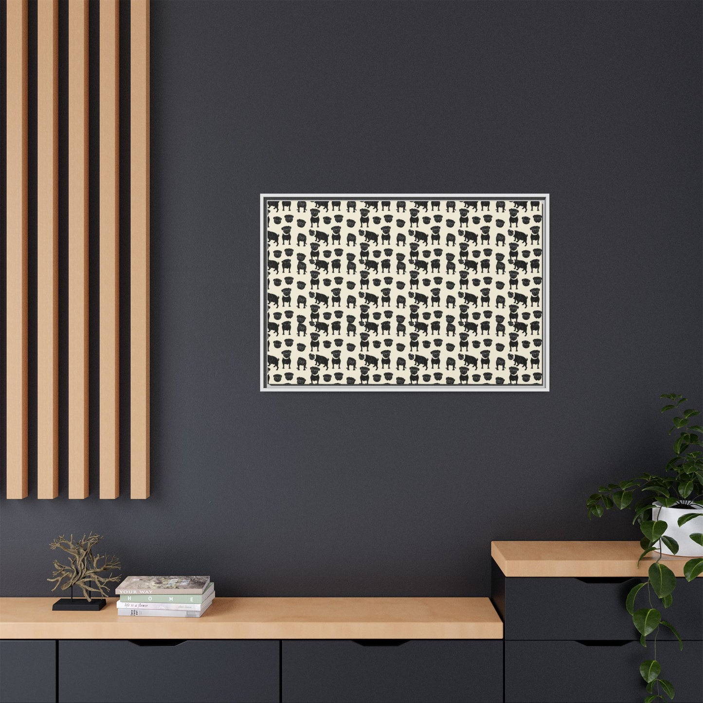 Puggie Pout Perfection Matte Canvas, Framed