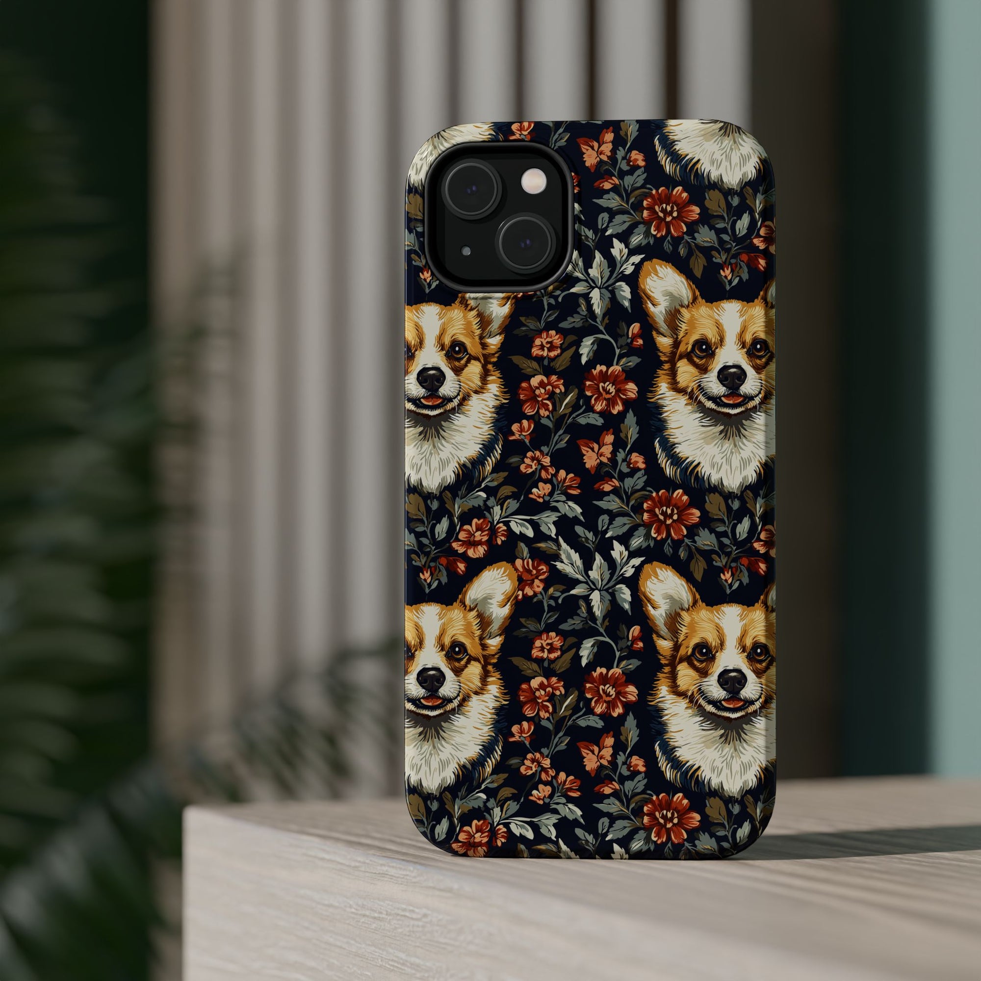 Floofy Corgi Blossom Blast Magnetic Tough Cases