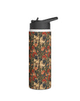 Blooming Pug Paradise Stainless Steel Water Bottle