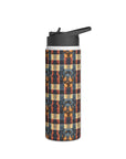 Pawsome Rottweiler Royalty Plaid Stainless Steel Water Bottle