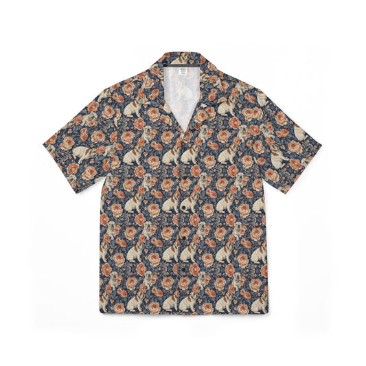 Blooming Bulldog Beauty Men's Hawaiian Camp Shirt