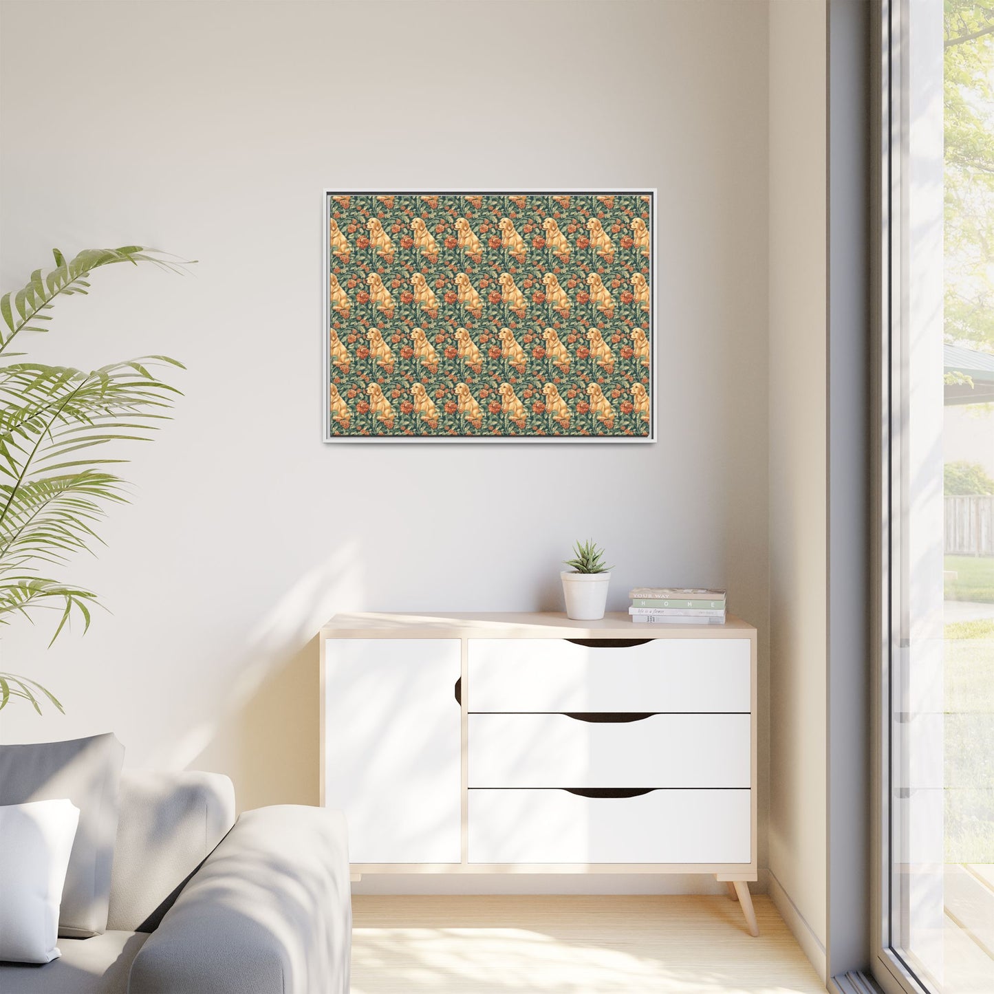 Blooming Goldie Glam Matte Canvas, Framed