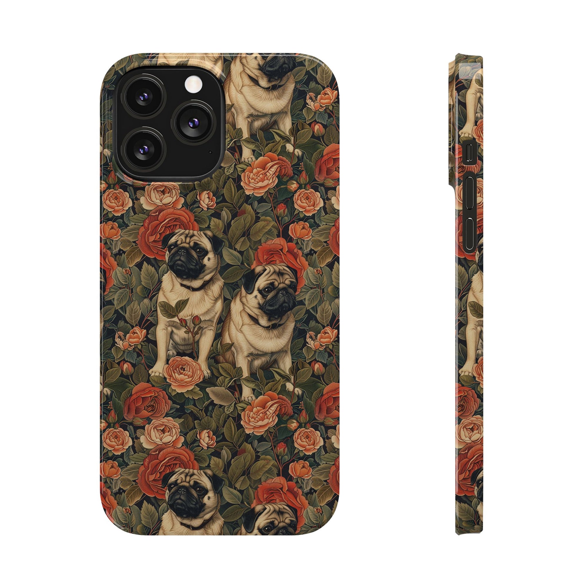 Blooming Pug Paradise Slim Phone Cases